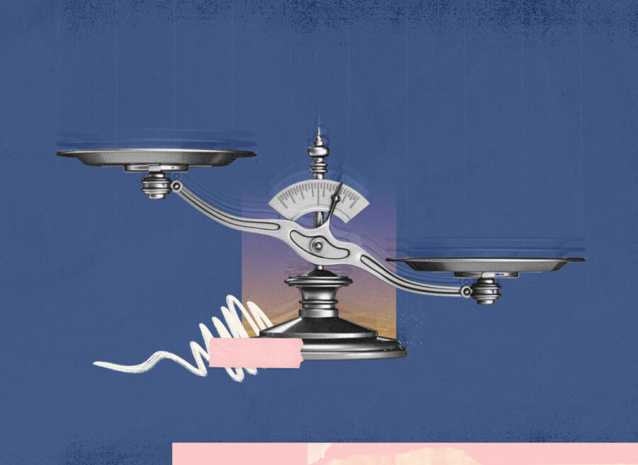 Una imagen estilizada de escalas.