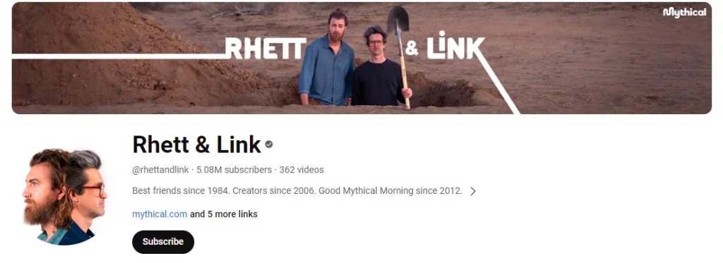 Rhett ve Bağlantı YouTube Etkileyici