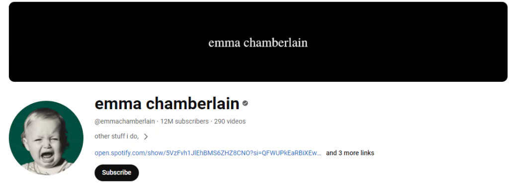 Influencer YouTube Emma Chamberlain