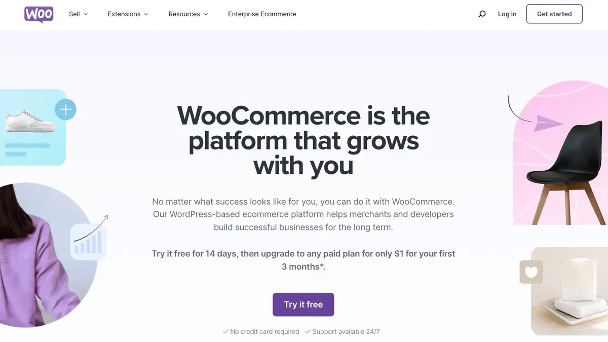 página inicial do woocommerce