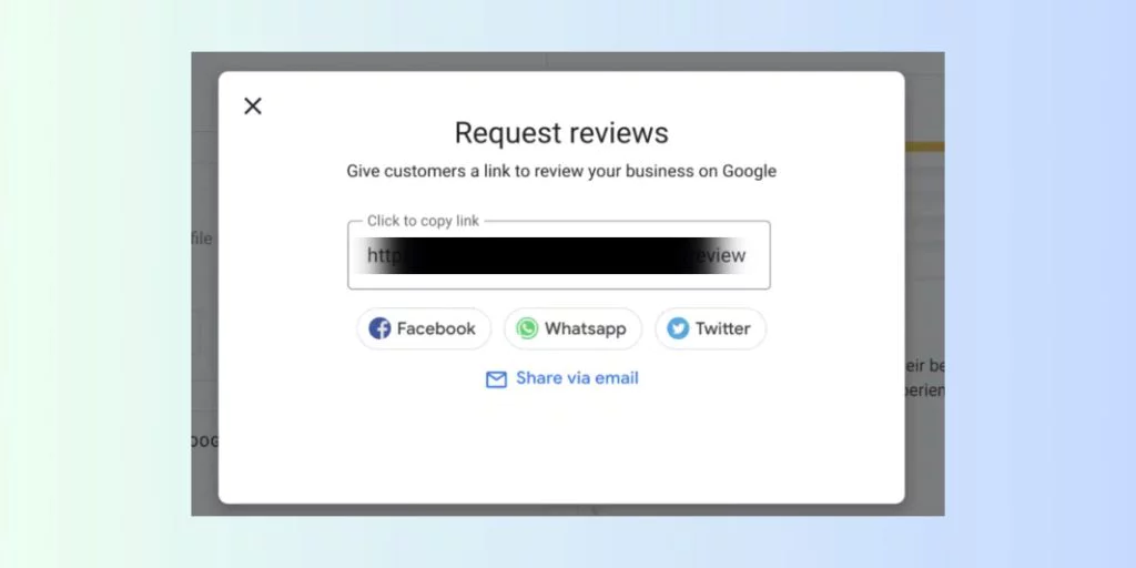 URL-ul linkului de recenzii Google