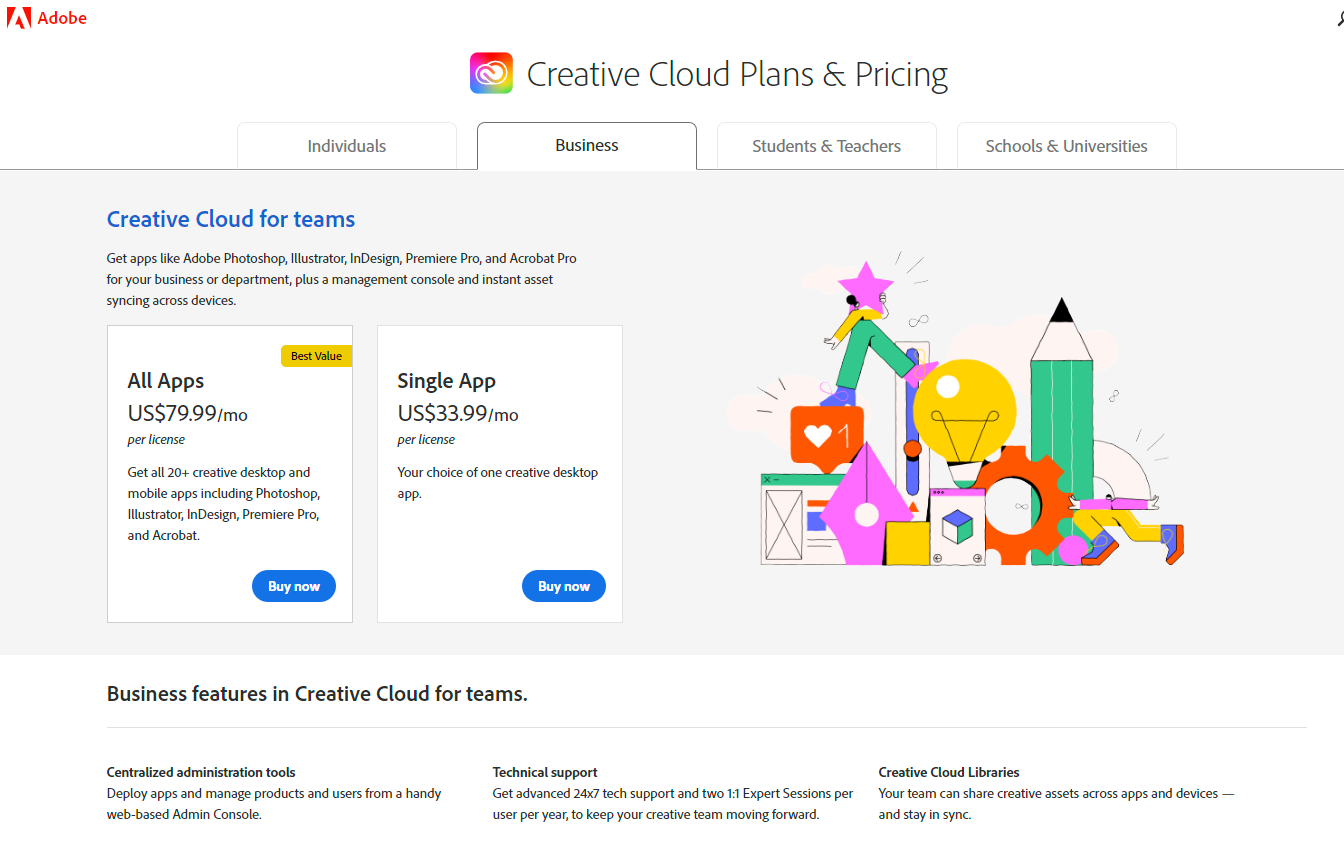 어도비 가격 페이지