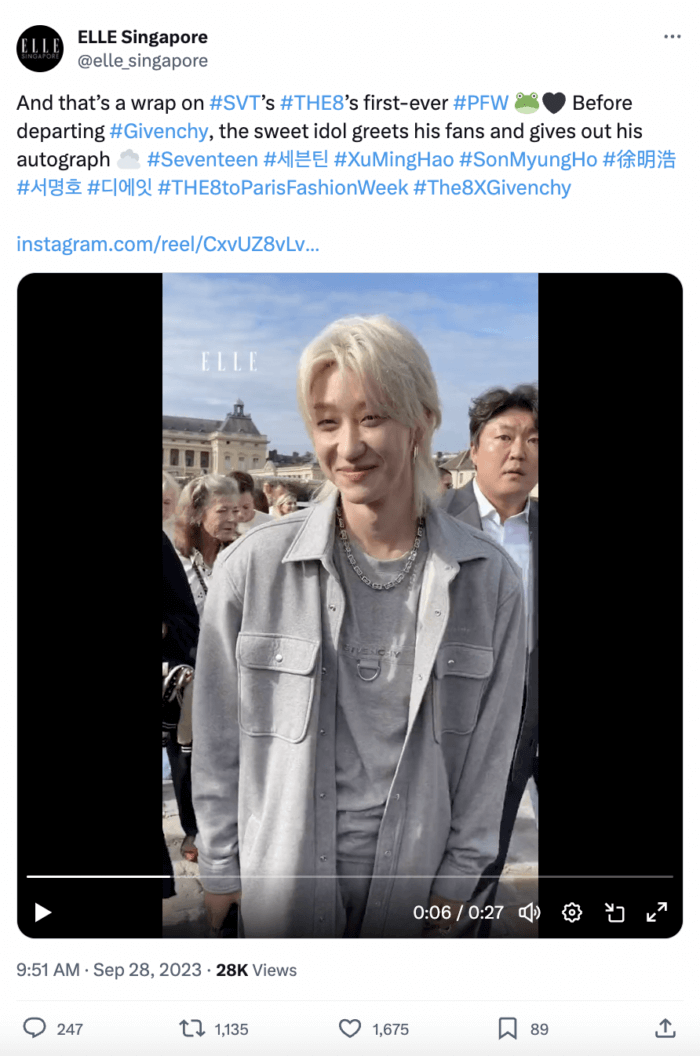 Une façon d’utiliser les hashtags Twitter consiste à exploiter l’actualité. Elle Singapore a utilisé cette approche lorsqu'elle a partagé des tweets comme celui-ci lors de la Fashion Week de Paris en utilisant le hashtag PFW.