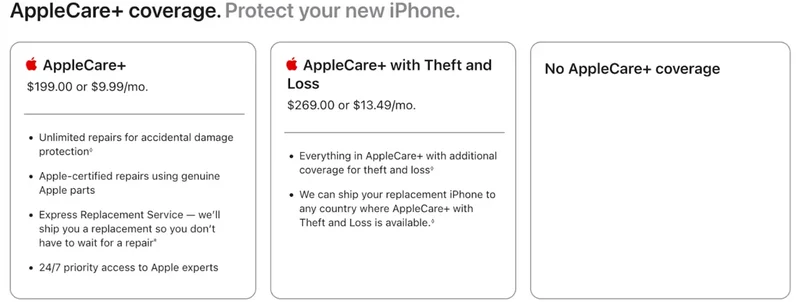 Applecare+-Versicherungspläne