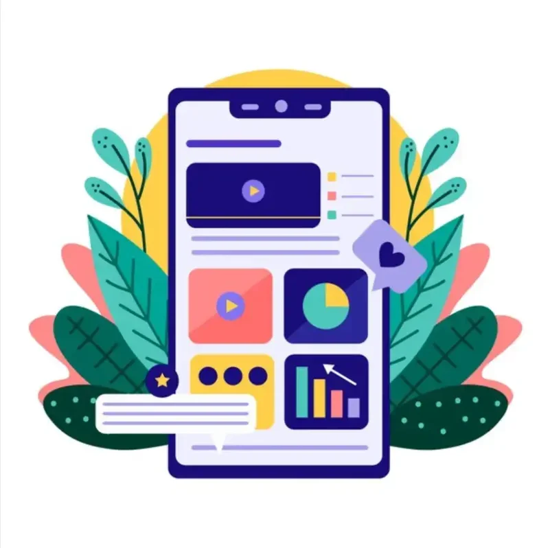 concetto di smartphone-piante-marketing-telefono-mobile