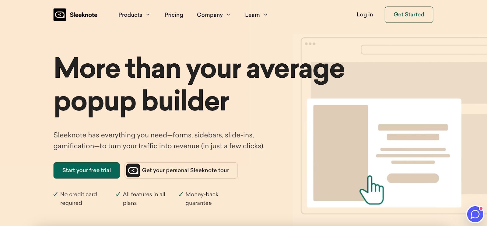 Sleeknote は Getsitecontrol の優れた代替品です