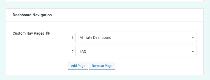 Easy Affiliate - add pages to the affiliate dashboard