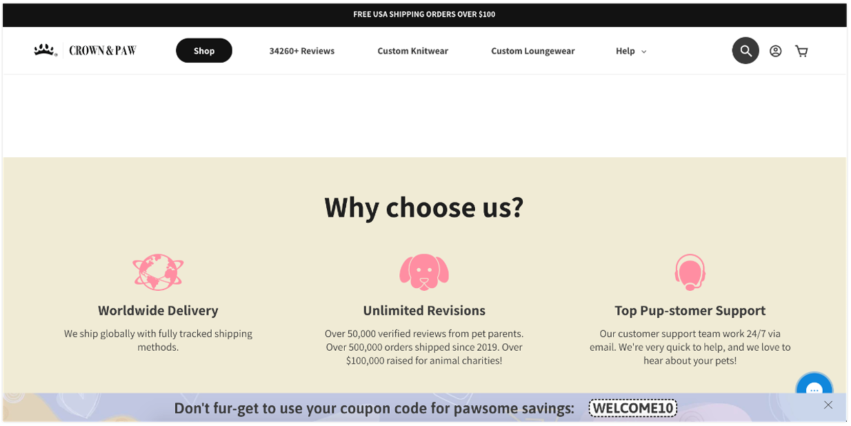 Barra adesiva di promemoria del codice coupon su un sito Web Shopify