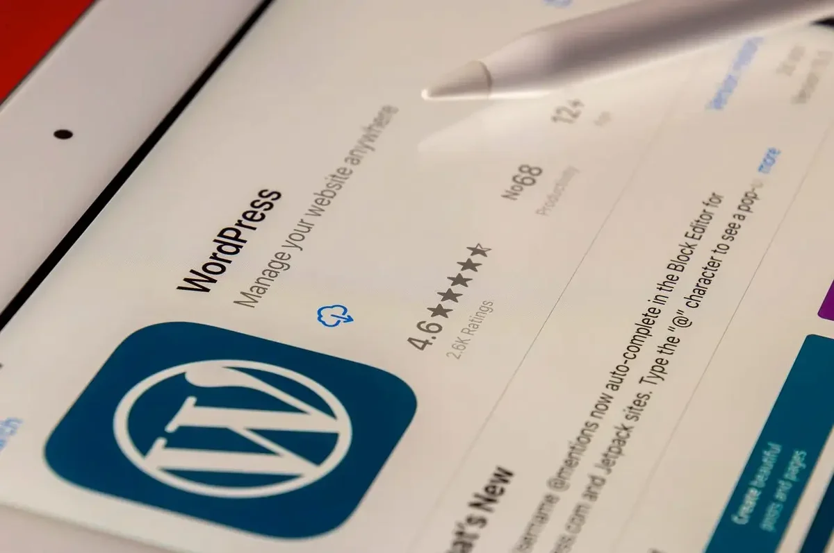 Screenshot dell'app WordPress su tablet