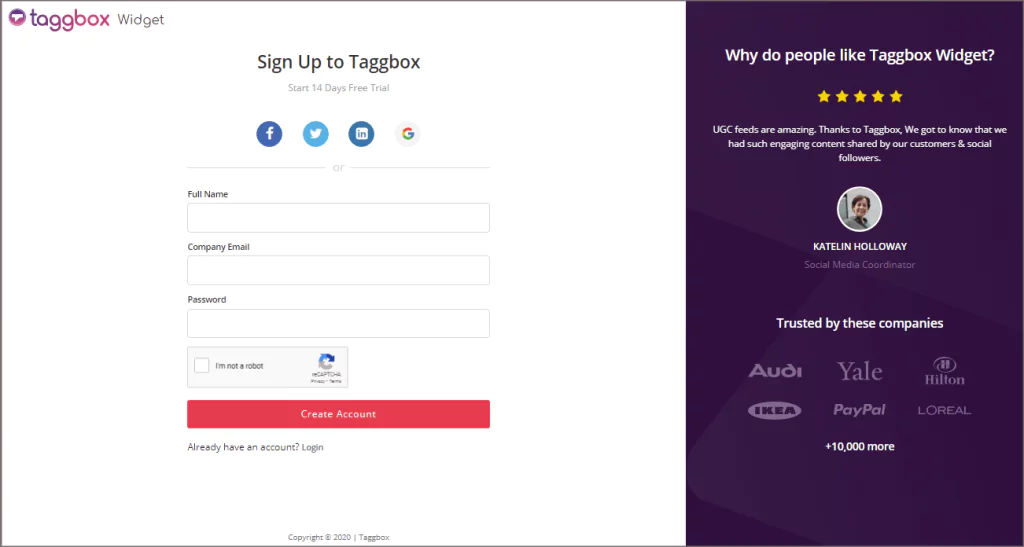 registrazione nella tagbox