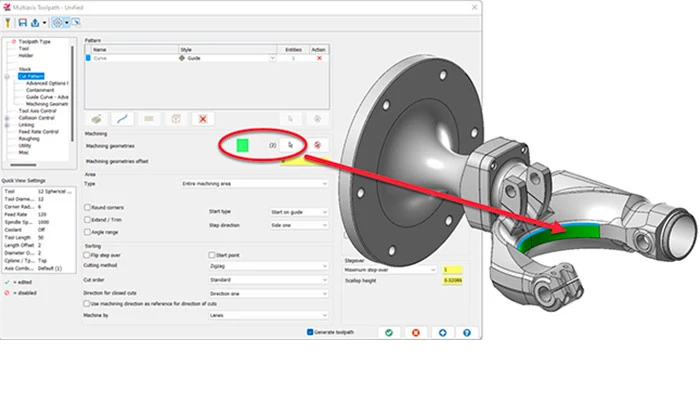 Software Mastercam para ingeniería mecánica.