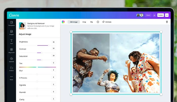 Intelligenza artificiale per l'editor di foto su Canva