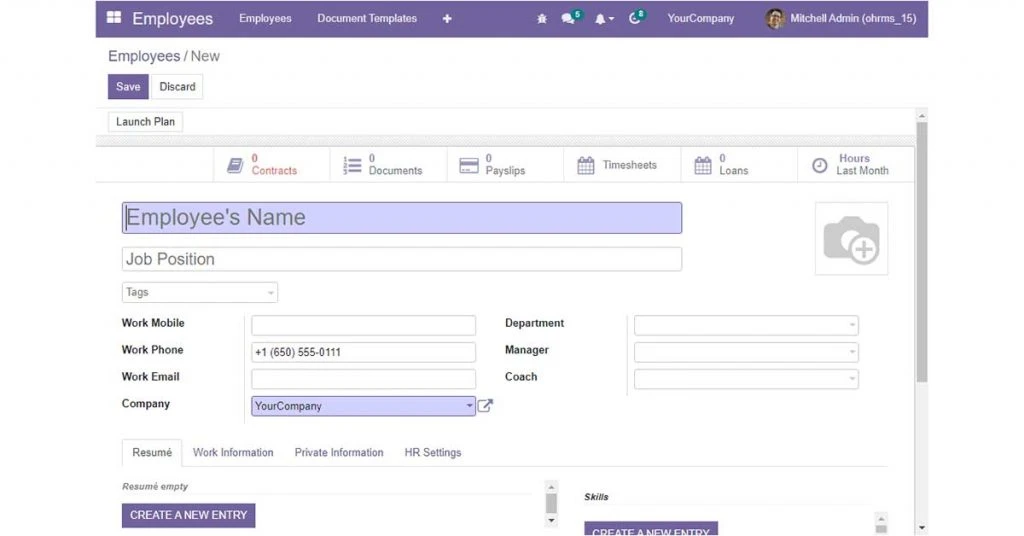 إدارة بيانات ملف تعريف الموظف في نظام الموارد البشرية