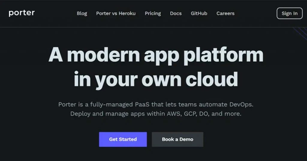 خادم نشر مجاني لـ Porter مثل Heroku