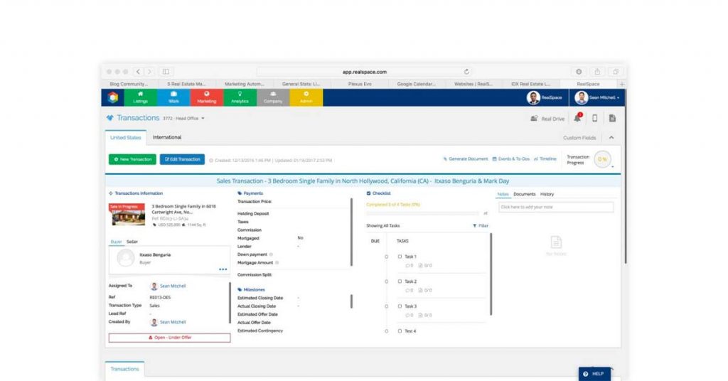 Gestión de propiedades de RealSpace