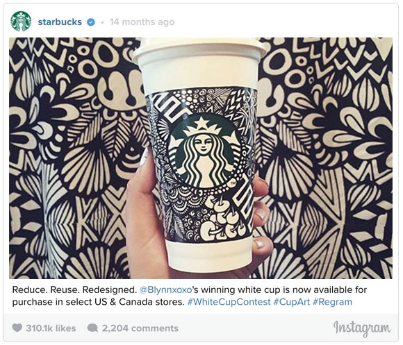 Beispiel für eine UGC-Kampagne von Starbucks