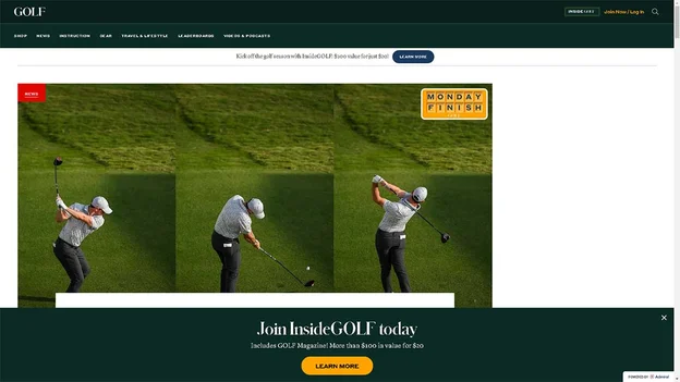 CTA paywall per il golf