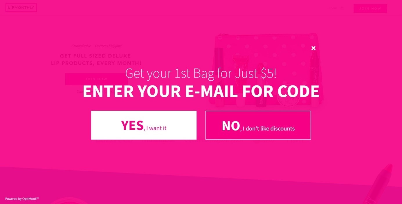 مثال على النموذج المنبثق بملء الشاشة