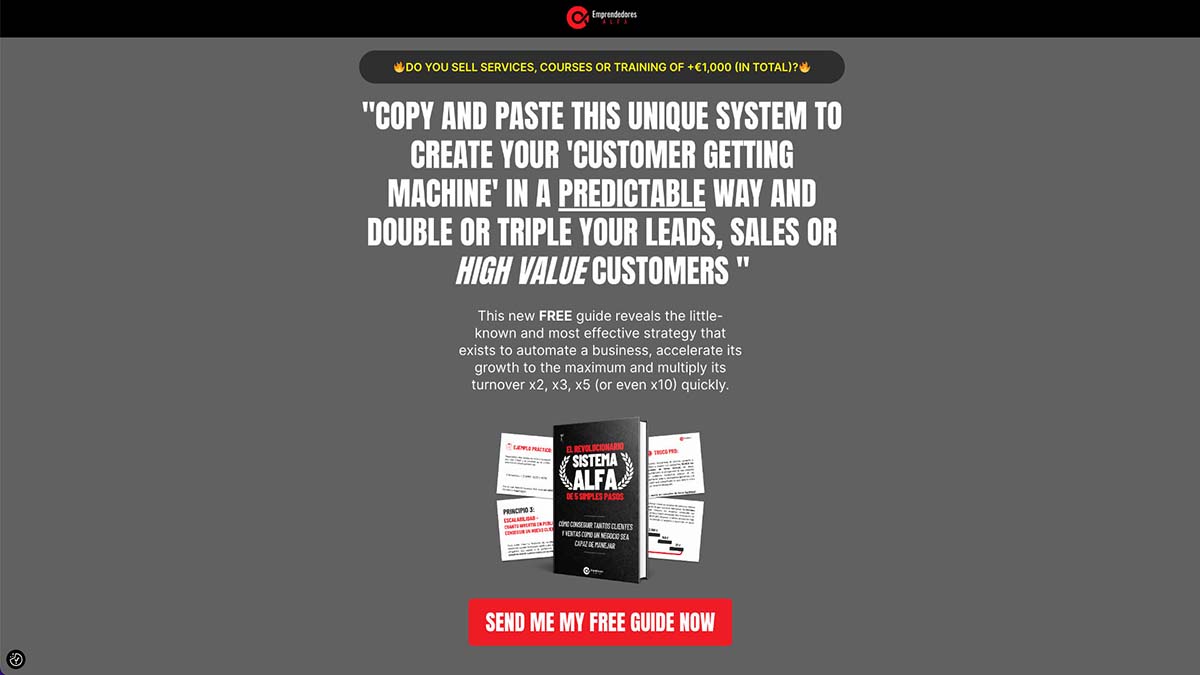 مثال من أسرار النطاق من Emprendores Alfa. يحافظ على الخطوط في المنتصف ويترك المساحة للجانب الأيسر والأيمن. هو أن تقرأ وتشعر بالتفريغ على الصفحة.