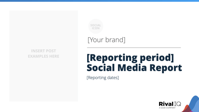 Prima diapositiva nel modello di reporting dei social media