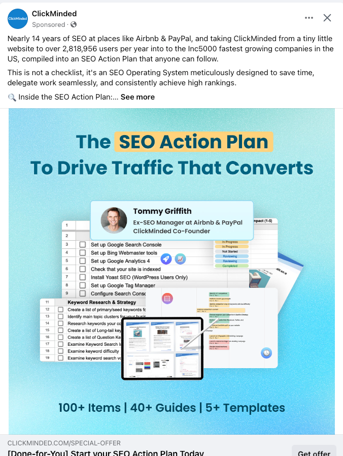 De la ClickMinded. Imaginea prezintă ceea ce este inclus și singura propoziție pentru a rezolva durerea.