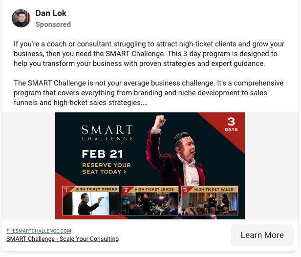 Un exemplu de anunț cu imagine pentru segmentele de public de nivelul 3.