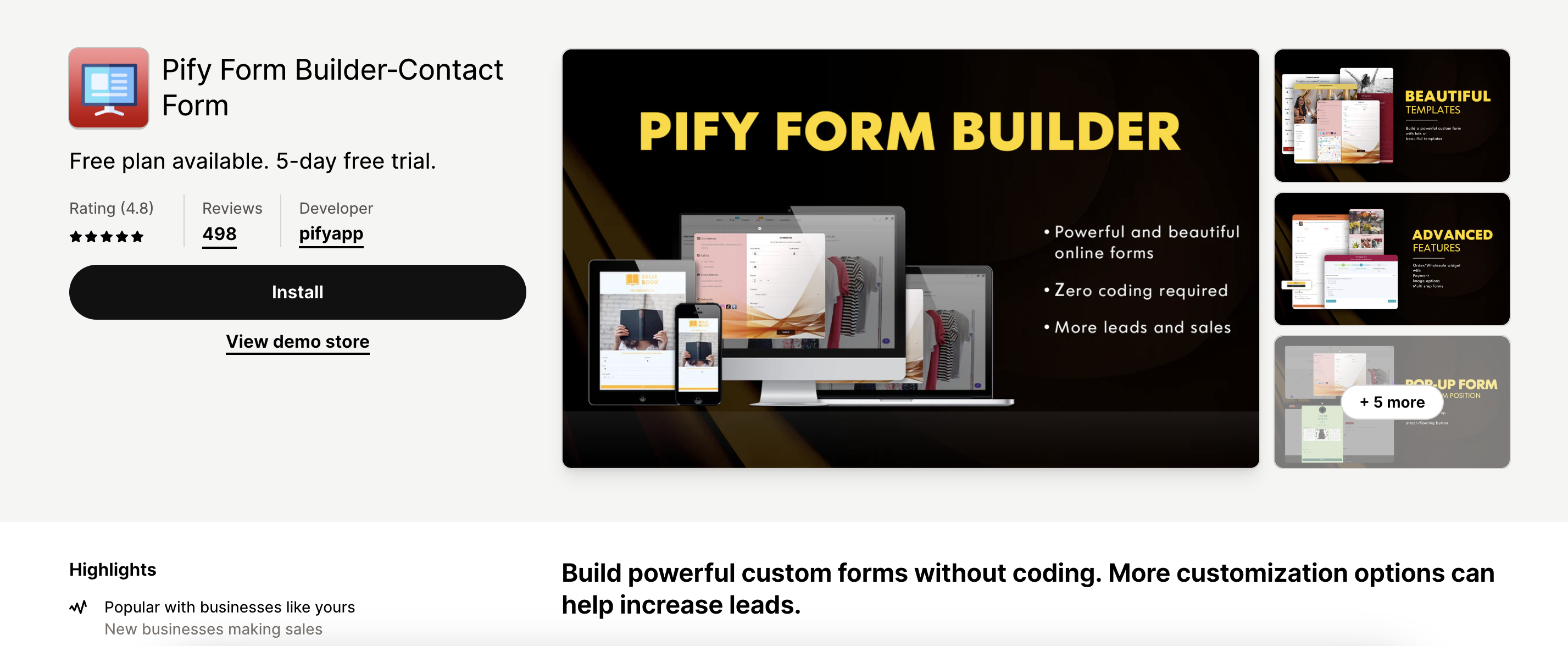 Formulário de contato do Pify Form Builder