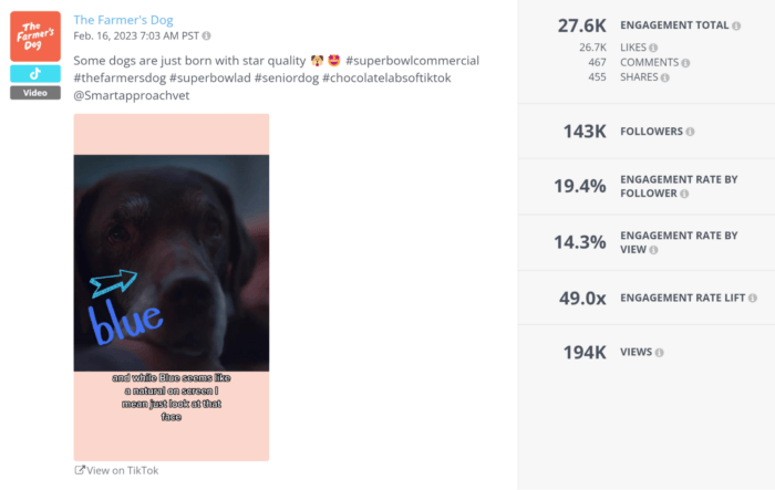 TikTok teilt Blues SuperBowl-Werbegeschichte