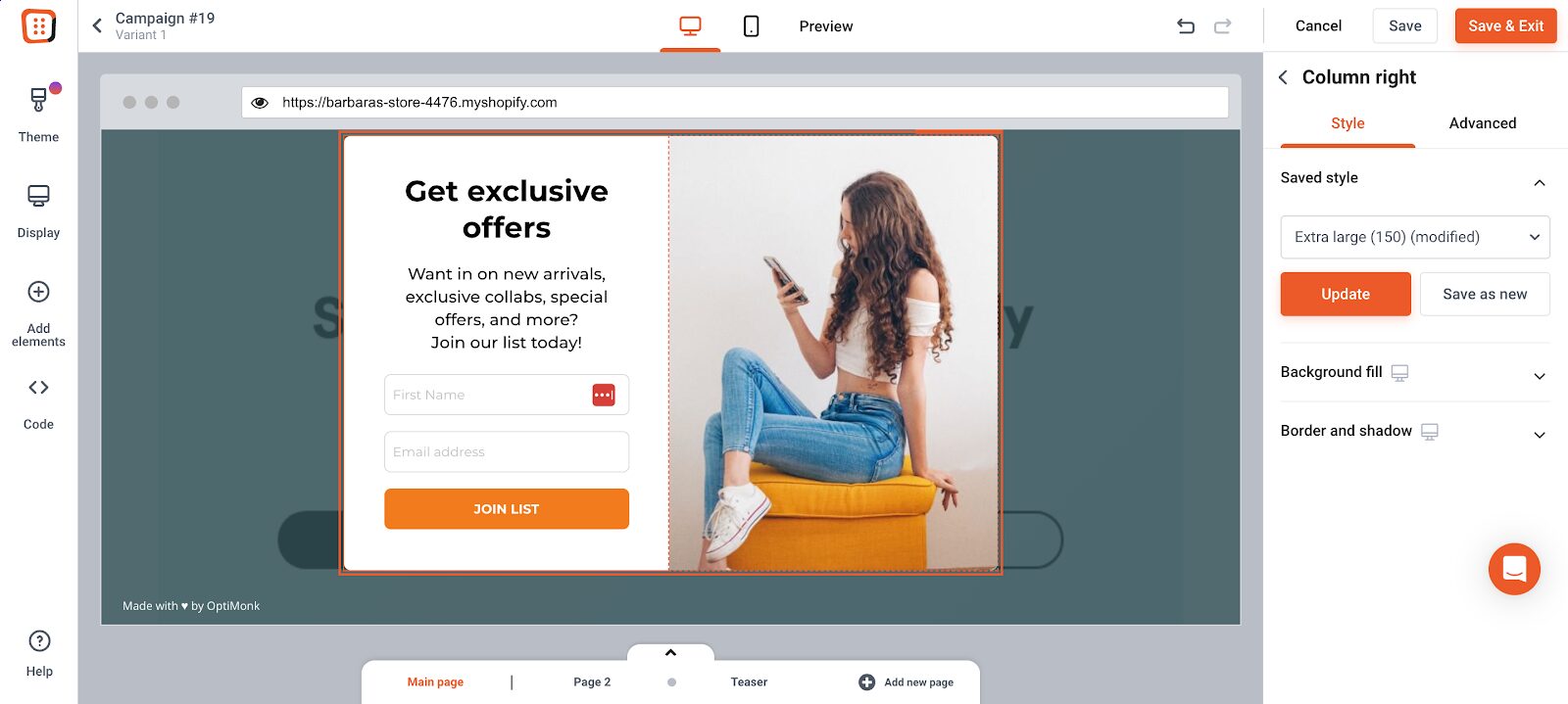 Crie sua campanha e personalize-a ao seu gosto