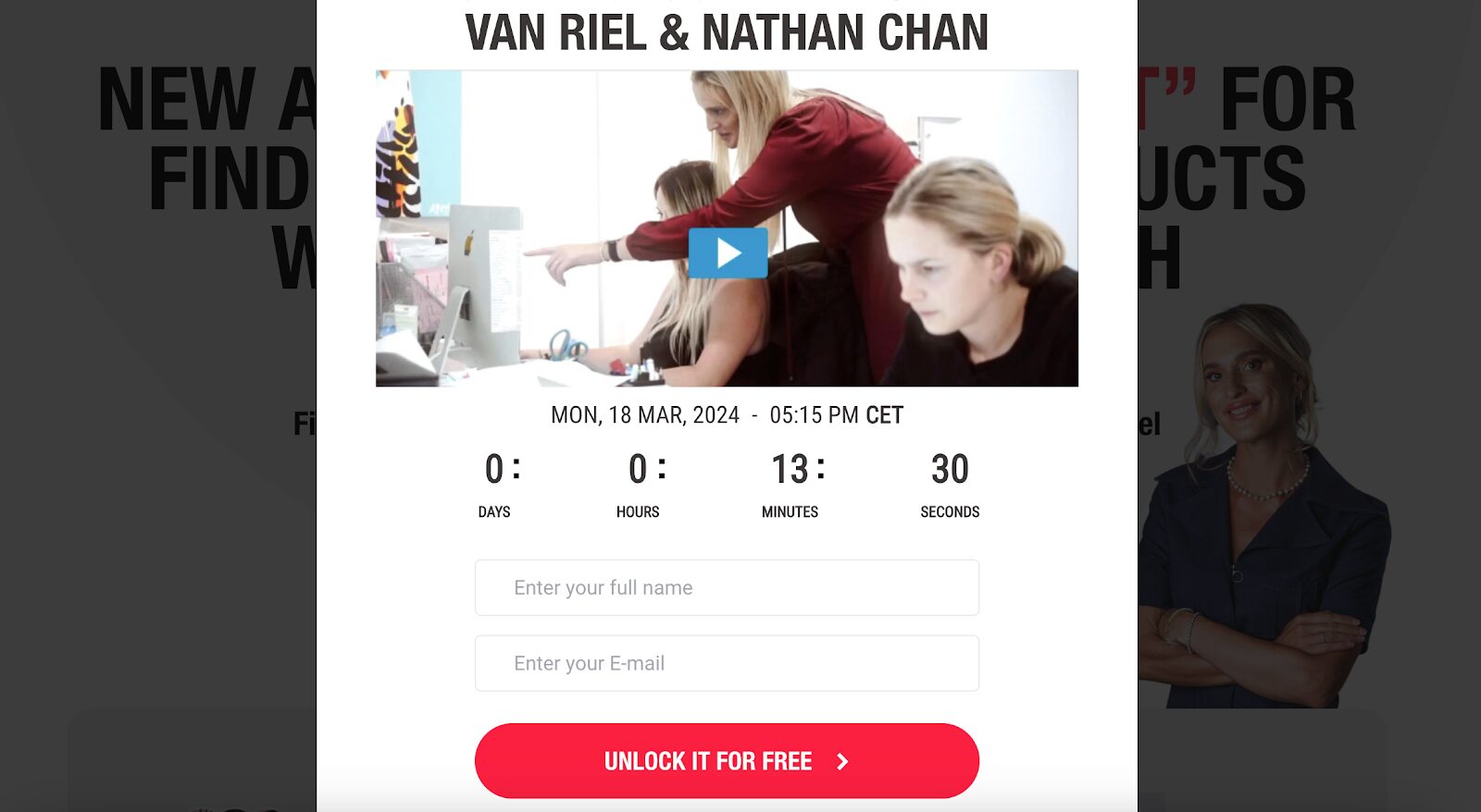 在彈出視窗上使用倒數計時器來增加緊迫性