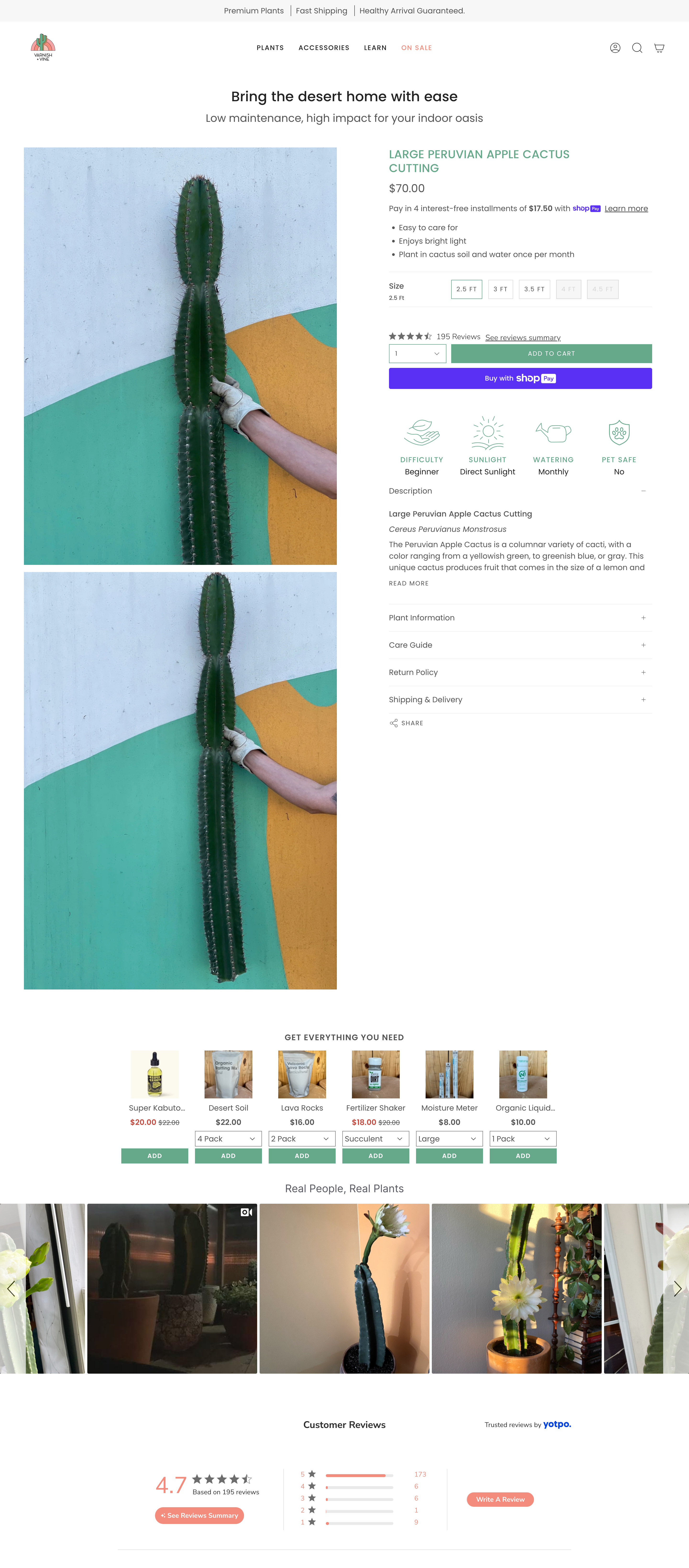 Varnish & Vine ma świetnie wyróżniony obraz i sekcję z recenzjami klientów w swoim sklepie internetowym.