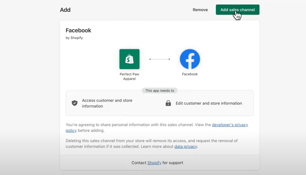 Skonfiguruj menedżera reklam na Facebooku, łącząc go ze sklepem Shopify.