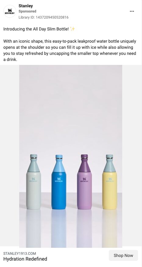 Reklama Pucharu Stanleya opiera się na żeńskich odbiorcach i fascynujących efektach wizualnych.