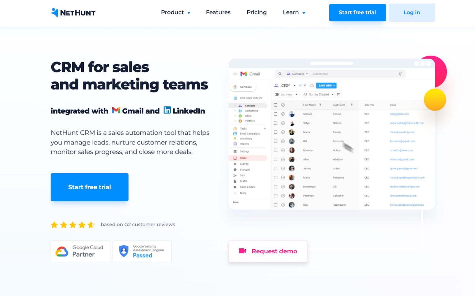 适用于 Gmail 的 NetHunt CRM