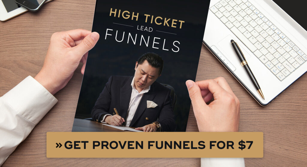 تظهر الصورة غلاف الكتاب الخاص بـ High Ticket Lead Funnels.