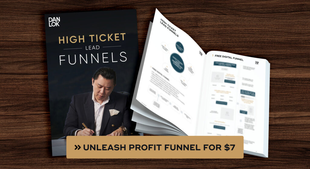 تظهر الصورة غلاف الكتاب الخاص بـ High Ticket Lead Funnels.