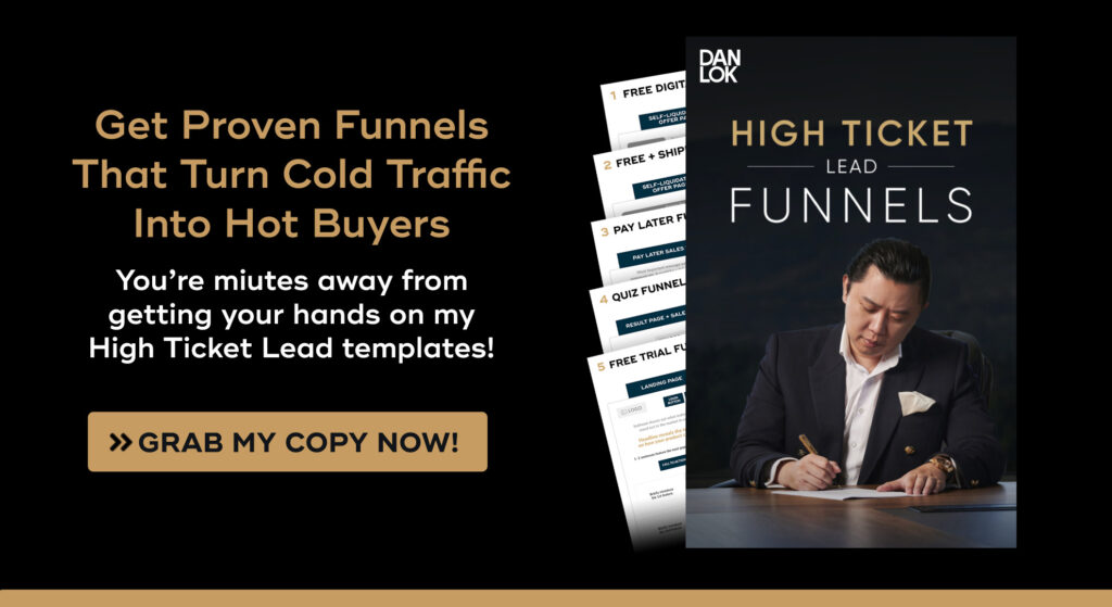 تظهر الصورة غلاف الكتاب الخاص بـ High Ticket Lead Funnels.