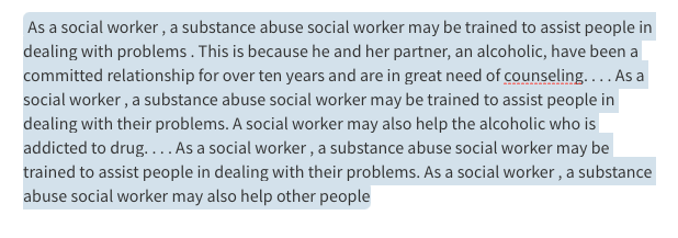 Texte de sortie XLNet NLG.