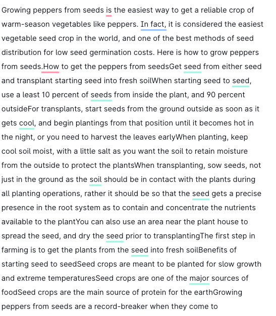 Sortie texte GROVER NLG.