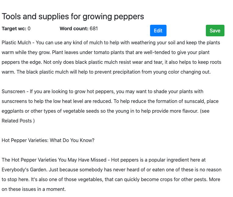 Sortie de texte MarketMuse First Draft NLG.