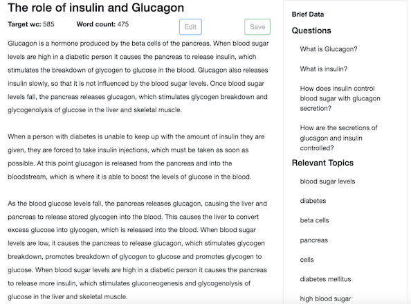 Пример создания первого проекта MarketMuse на естественном языке.