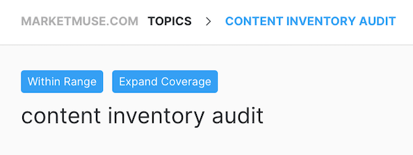 显示推荐的 MarketMuse 主题卡的特写截图。