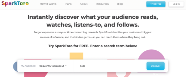 Sparktoro 登陆页面的屏幕截图。