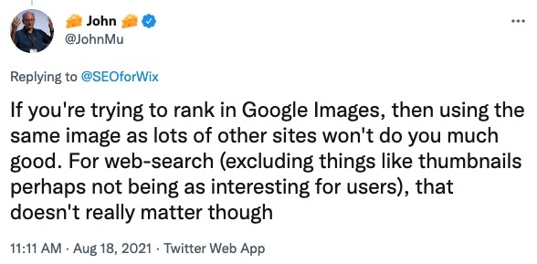 Tweet de la John Mueller.