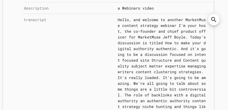 Validação de transcrição de vídeo.