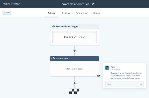 operasi hubspot hub otomatisasi yang disesuaikan