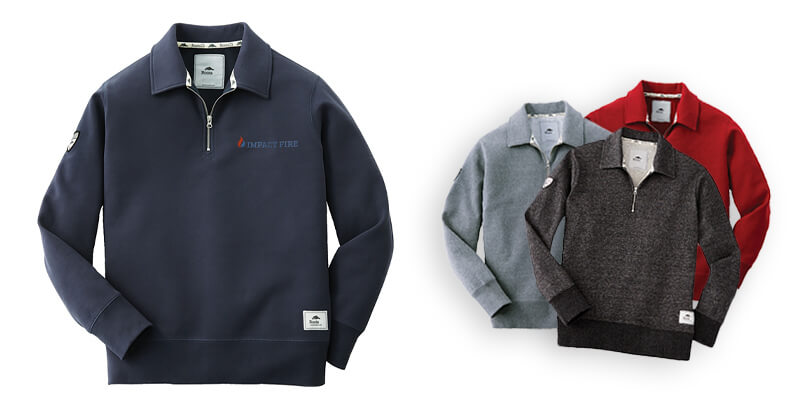 ロゴ入りフリースクォータージップ