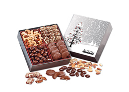 카디널스 슬리브가 있는 미식가 크리스마스 선물 상자