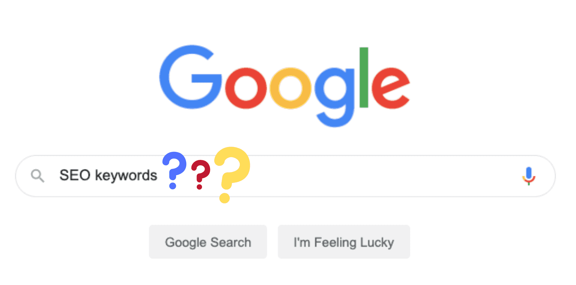 Recherche sur Google pour le terme "mots clés SEO".