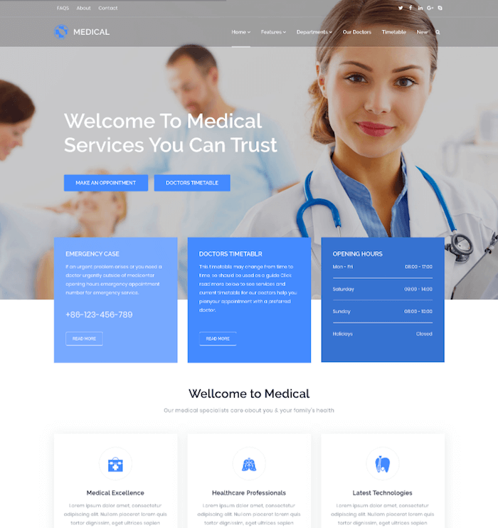 Modèle HTMl médical